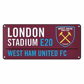 West Ham United Color Street Sign (40cm x 18cm)