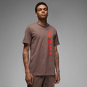 22-23 PSG x Jordan Wordmark T-Shirt - Plum Eclipse/Bright Crimson/Black