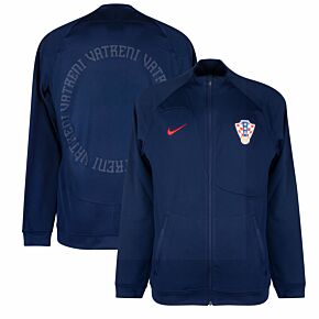 22-23 Croatia Academy Pro Anthem Jacket - Blackened Blue/Red