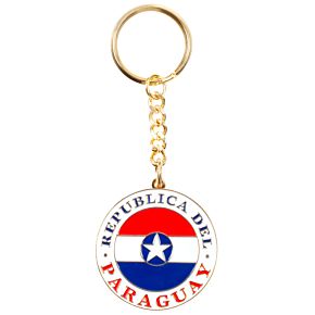 Paraguay Enamel Keyring