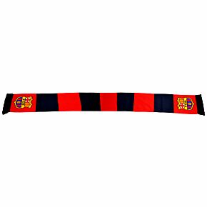 Barcelona Bar Scarf - Navy/Red
