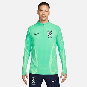 22-23 Brazil Dri-fit ADV Strike Elite 1/4 Zip L/S Strike Drill Top - Light Menta/Cucumber Calm/Blue