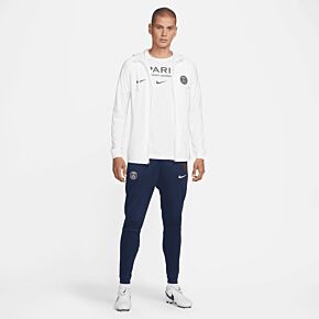 22-23 PSG Dri-Fit Strike Hooded Tracksuit - White/Navy