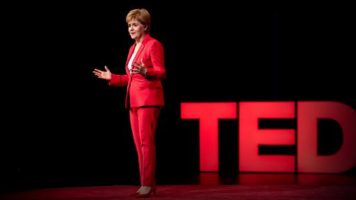 Nicola Sturgeon on a TED talk stage