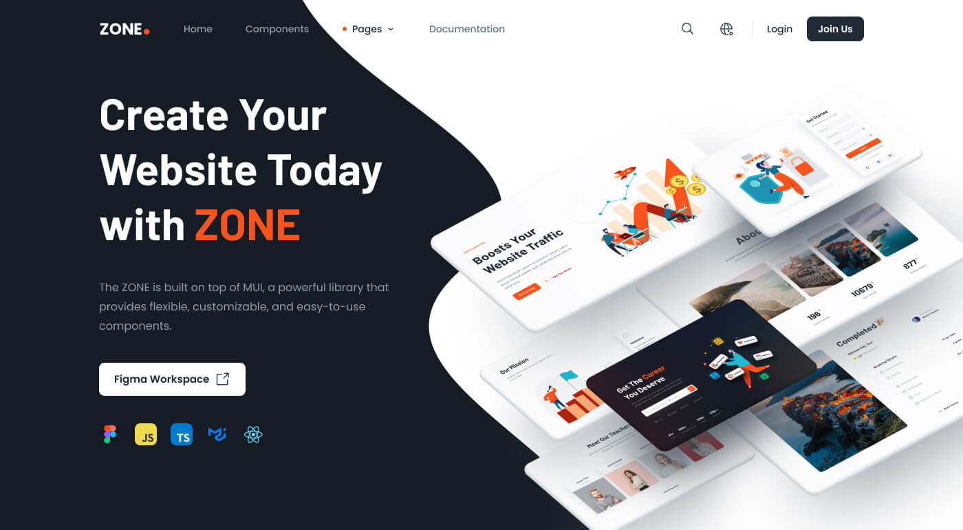 Zone - Multipurpose Landing Page + UI Kit