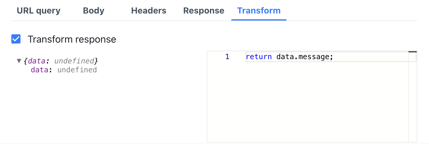 Transform response